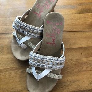 Wedge sandal/ white and beige/ 6.5